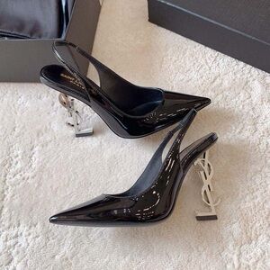 Saint Laurent Black Pointed High Heels